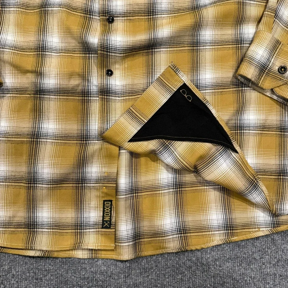 Dixxon Flannel The Sutter Mens 4X Yellow/gold Plaid Pearl Snap Closure